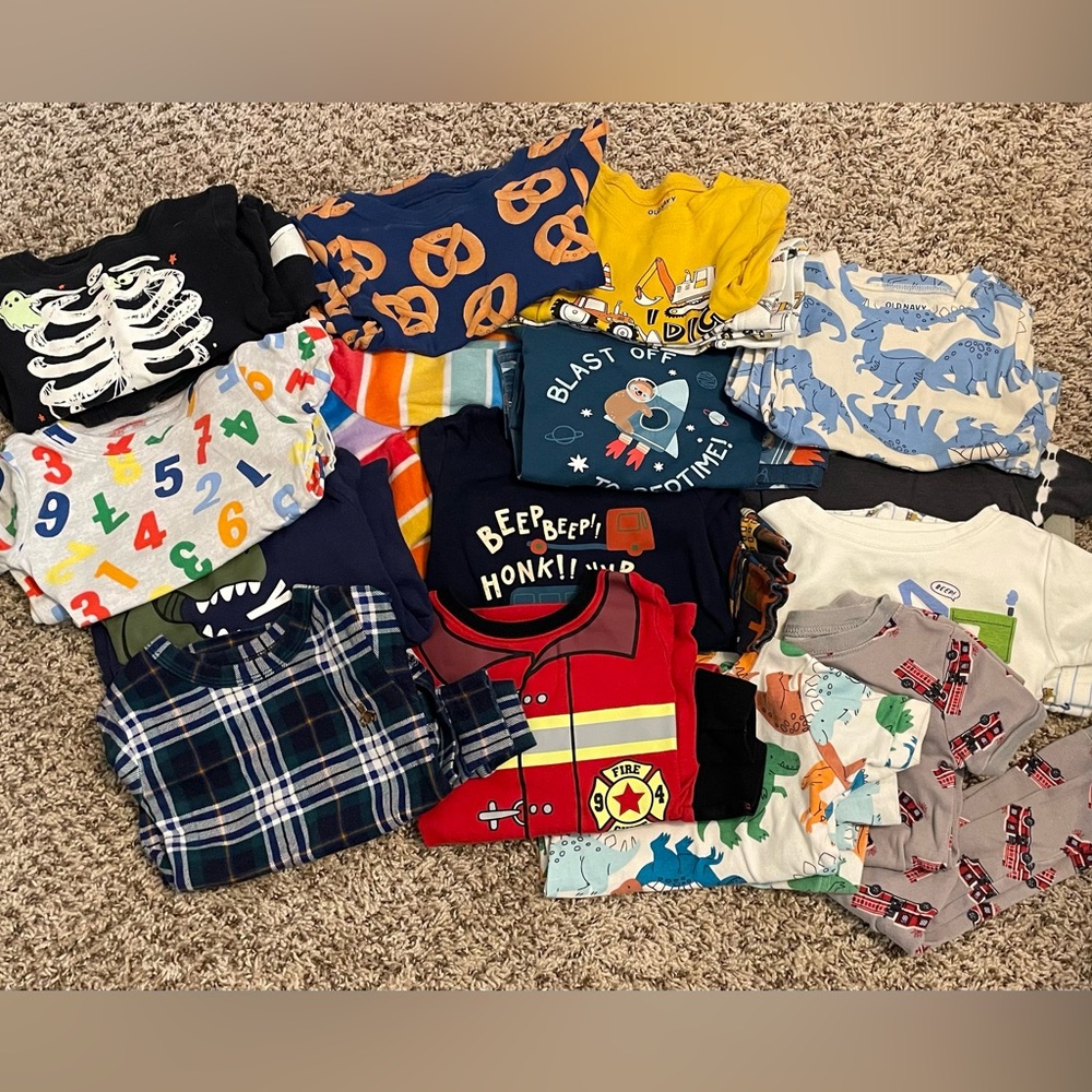15 pairs of assorted boys pajamas